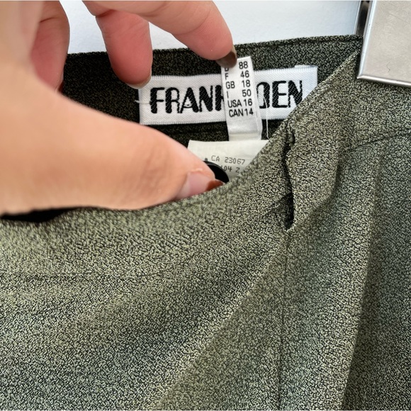 Vintage Frank Eden Olive Green Front Split Maxi Skirt - Picture 9 of 12